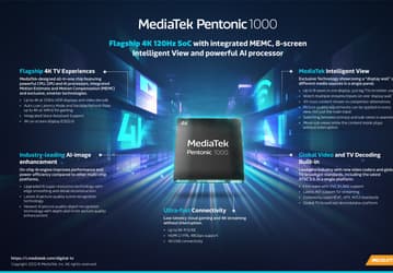 Для смартфонов это была бы очень медленная платформа, но для телевизоров это топовое решение. Представлена SoC MediaTek Pentonic 1000