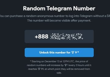 Успей купить: виртуальные номера Telegram подорожают с 13 декабря