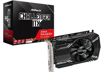ASRock готовит видеокарту Radeon RX 6400 Challenger ITX, которая не требует дополнительного питания