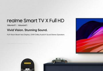 43 дюйма, HDR10, тонкие рамки экрана и 24 Вт звука за 390 долларов. Realme готовит линейку недорогих ТВ Smart TV X Full HD