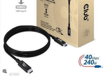 Представлен первый в мире кабель USB-C, позволяющий передавать 240 Вт мощности. Его же можно использовать для передачи видео 8К 60 к/с