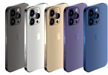 Все пять цветов iPhone 14 Pro, включая новый градиентный, показали на общем изображении 
