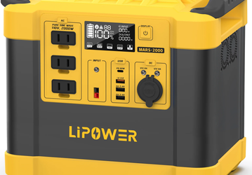 1460 Вт•ч, 4000 Вт, 80% емкости после 3500 циклов зарядки и 10 разъёмов. Lipower Mars-2000 предлагается со скидкой 400 долларов