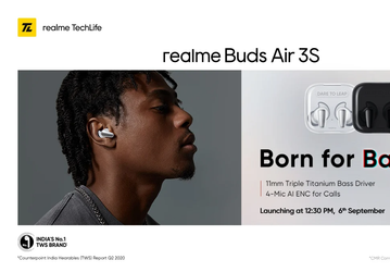 «Рождённые для баса» — наушники Realme Buds Air 3S выходят уже завтра
