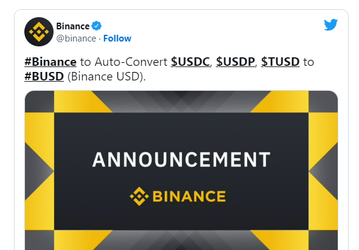 Криптобиржа Binance принудительно конвертирует три стейблкоина на своей торговой площадке в собственный BUSD