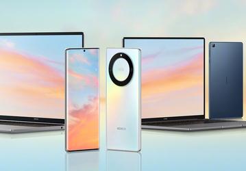 Ещё не представленные смартфон, ноутбук и планшет Honor «позируют» вместе на официальном изображении