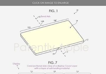 Apple запатентовала складное устройство с самовосстанавливающимся дисплеем