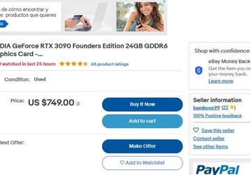 GeForce RTX 3090 продают на eBay уже за 750 долларов, новую Radeon RX 6900 XT предлагают на Newegg всего за 655 долларов