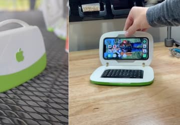 iPhone «превратили» в ноутбук Apple iBook G3 при помощи соответствующего аксессуара