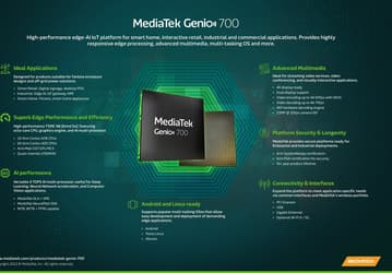 Представлена SoC MediaTek Genio 700