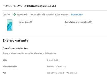 Раскрыты характеристики Honor Magic5 Lite