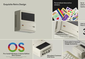 Внешне это крохотный Macintosh 1, но с APU Ryzen и ценой от 150 долларов. Представлен Ayaneo AM01 в стиле ретро