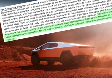 Штраф при перепродаже Tesla Cybertruck составит $50 000. Перекупщики предлагают машины по цене до $350 000