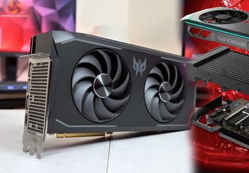 Это самая шумная и самая горячая RTX 4090, хотя и с уникальным кулером. Acer наделила видеокарту жидкостной СО без внешнего радиатора и помпы