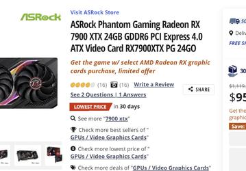 Radeon RX 7900 XTX по цене становится всё ближе к RTX 4070 Ti. Карту уже можно купить всего за 960 долларов