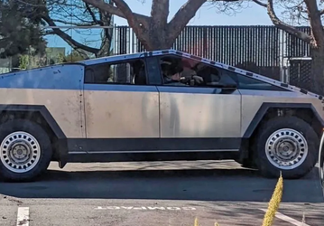 Прототип Tesla Cybertruck замечен с новыми стальными колёсами