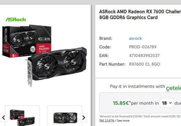 При такой цене у Radeon RX 7600 вообще нет конкурентов. Карту начали продавать на 13% ниже рекомендованной цены спустя сутки после старта продаж