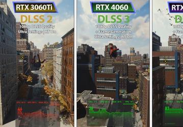 GeForce RTX 4060 при помощи DLSS 3 и генерации кадров заставляет RTX 3060 Ti глотать пыль
