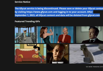 Все гифки удалят: популярный сервис GIF-картинок Gfycat прекращает работу