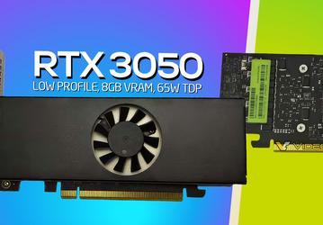 Однослотовая низкопрофильная GeForce RTX 3050 без дополнительного питания. Такая карта появилась в продаже за 278 долларов
