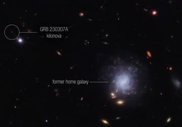 JWST помог обнаружить присутствие теллура и йода в результате гамма-вспышки GRB 230307A