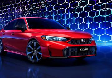 Это Honda Civic Hybrid 2025. Первое изображение седана, на который, как считает Honda, придется 40% продаж модели в США