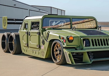 Представлен заниженный военный Humvee 6x2 с новым мотором Hellcat HEMI V8