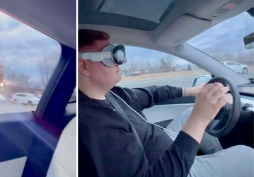 После появления вирусных роликов владельцев Apple Vision Pro просят не использовать гарнитуру за рулём