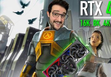 GeForce RTX 4090 способна запускать обновлённую Half-Life 2 в разрешении 16K, выдавая 120 к/с