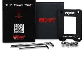 Новые процессоры Intel тоже немного гнутся. Рамка Thermal Grizzly CPU Contact Frame позволяет снизить температуру на 6 градусов