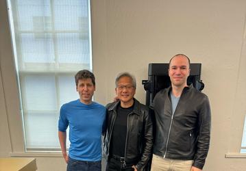 Снова глава Nvidia в офисе OpenAI, но теперь без Илона Маска. Дженсен Хуанг привёз в OpenAI первую в мире станцию DGX H200