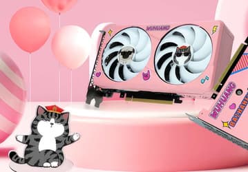 Самая милая GeForce RTX 4060? ASL представила видеокарту Wuhuang Edition в розовом цвете и с изображением кошечки и собачки