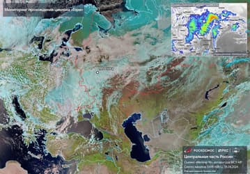 Спутники «Электро-Л» и «Метеор-М» засняли балканский вихрь «Гори», обрушившийся на центральную часть России