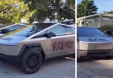 Хейтеры Илона Маска испортили десятки Tesla Cybertruck. Они нанесли на них граффити с оскорблениями