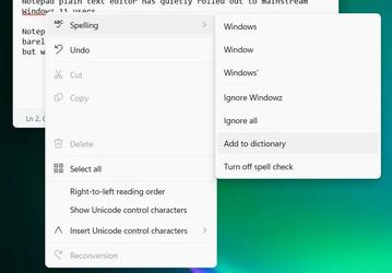 Спустя 41 год с момента выхода приложение «Блокнот» для Windows наконец-то получило функцию проверки правописания