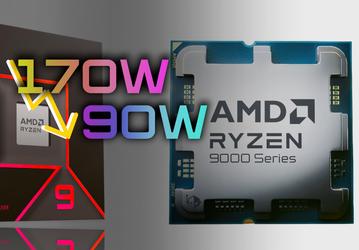 Ryzen 9 9950X в режиме 90 Вт на 20% опережает Ryzen 9 5950X и лишь на 14% отстаёт от 253-ваттного Core i9-13900K