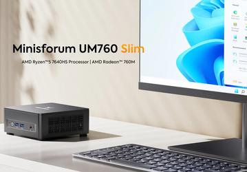 Ryzen 7000, 16 ГБ ОЗУ, SSD на 1 ТБ, Wi-Fi 6E в корпусе объёмом 800 мл и при цене 350 долларов. Представлен мини-ПК Minisforum UM760 Slim