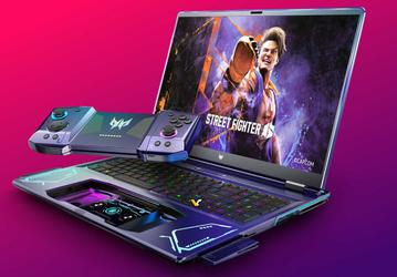 Очень странный ноутбук со спрятанным вторым экраном, выезжающими динамиками и геймпадом-тачпадом. Acer показала Project DualPlay