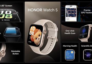 Компактность и долговечность с большим экраном AMOLED: представлены Honor Watch 5 