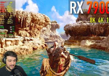 Radeon RX 7900 XTX обеспечивает 80 к/с в разрешении 8K в сиквеле «лучшей видеоигры всех времён». God of War Ragnarok отлично оптимизирована на ПК