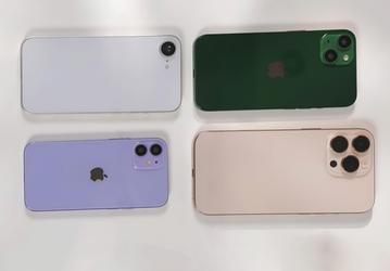 iPhone 12 Mini, iPhone 14, iPhone 14 Pro и макет нового iPhone SE 4 впервые сравнили вживую
