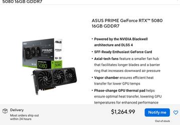Рекомендованные Nvidia цены на GeForce RTX 50 — это фикция? Самая дешёвая RTX 5080 у Asus теперь будет стоить 1265 долларов