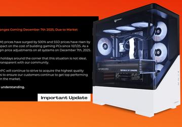 Цены на память уже выросли на 500%? Так говорит CyberPowerPC, предупреждая о повышении цен на свою продукцию