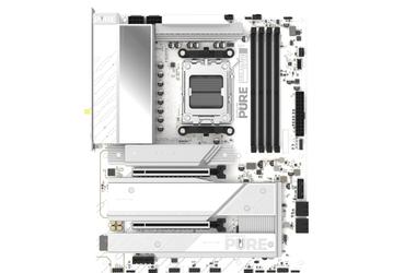 Большая и белая. Появились фото топовой системной платы Sapphire Pure X870A WIFI7 в белом цвете