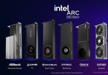 Intel представила 70-ваттную видеокарту с 16 ГБ памяти за 300 долларов и модель с 24 ГБ памяти за 500 долларов. Представлены Arc Pro B50 и B60 