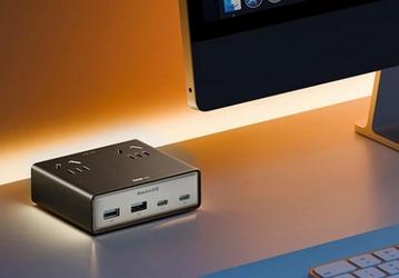 До 2500 Вт, четыре розетки, порты USB-C и USB-A — всего за $5,6. Представлена настольная зарядная станция с функцией сетевого удлинителя Huntkey Smart M20/M30