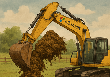 Microsoft купит навоз, экскременты и отходы на сумму около 1,7 млрд долларов, чтобы закопать всё это в землю