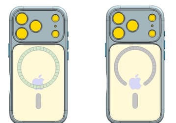 Новый iPhone будет ещё меньше похож на предшественников. На фото макета видны новый дизайн iPhone 17 Pro и другое расположение логотипа Apple