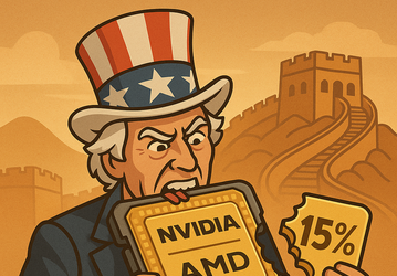 США вводят «оброк на чипы»: Nvidia и AMD будут отдавать правительству США 15% от выручки от продажи чипов в Китае