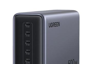 Представлена 500-ваттная зарядка Ugreen, которая может питать пять ноутбуков одновременно